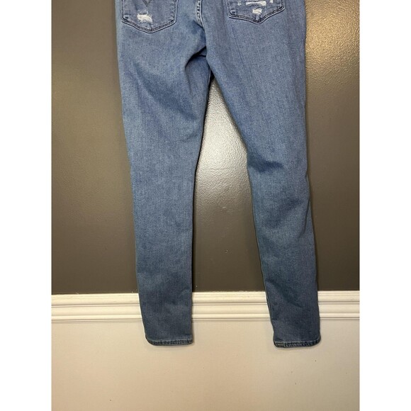 Levis 711 Skinny Jeans Womens 31 Light Wash Distressed Ripped Stretch Denim - Picture 6 of 10